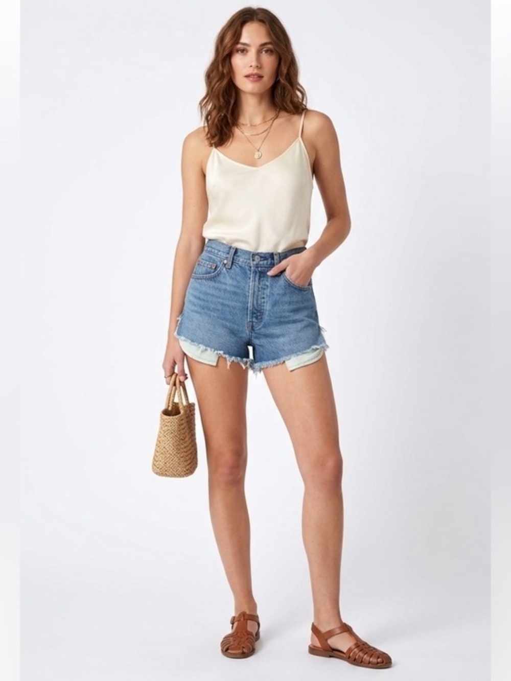 Vintage Levi’s  Blue Highrise Denim Cutoff Shorts Size 25 Cotton